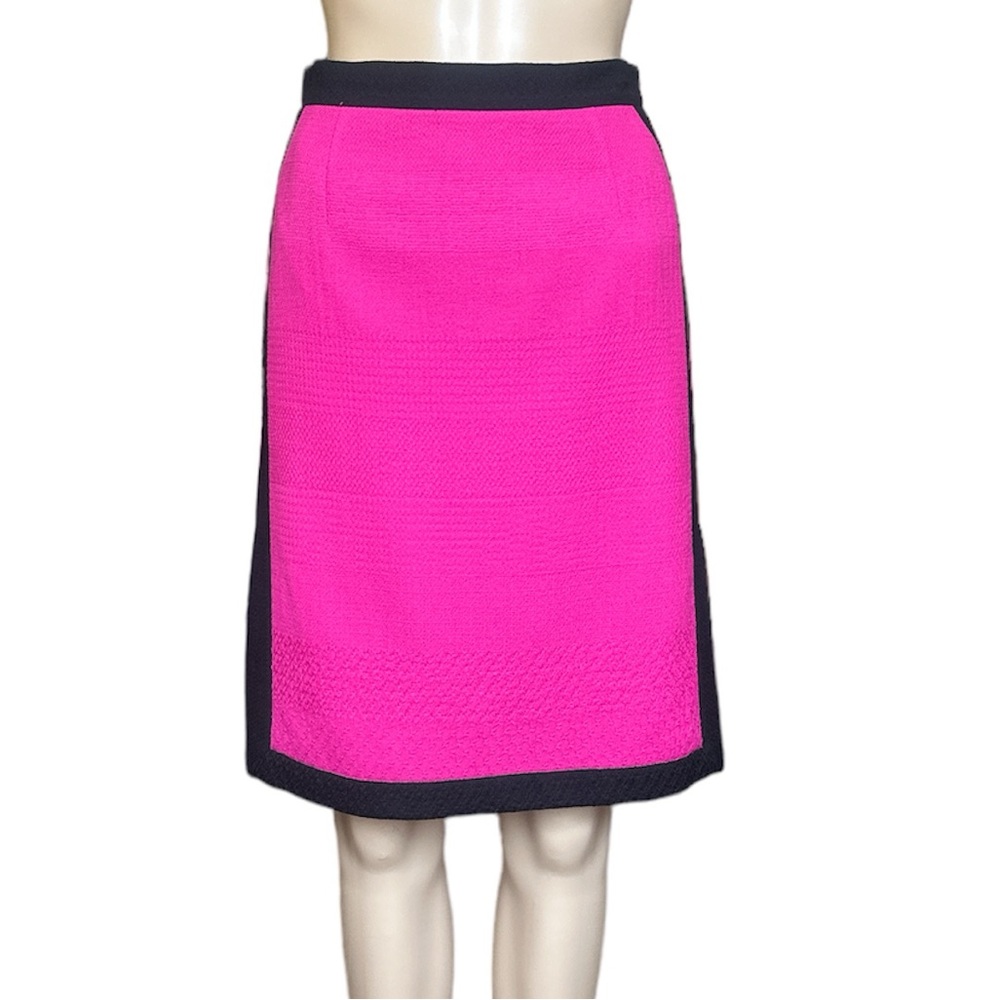 Emanuel Ungaro Pink Textured Wool Pencil Skirt with Slits Size 4